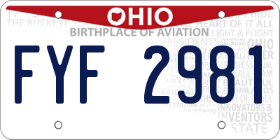 OH license plate FYF2981