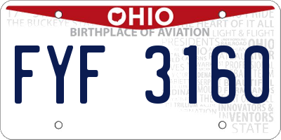 OH license plate FYF3160