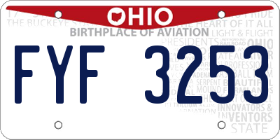 OH license plate FYF3253