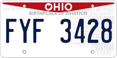 OH license plate FYF3428