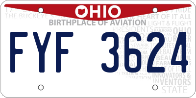 OH license plate FYF3624