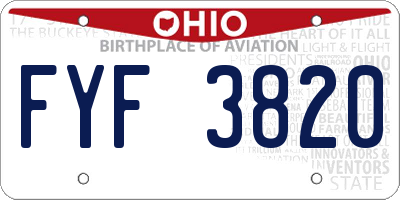 OH license plate FYF3820