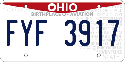OH license plate FYF3917
