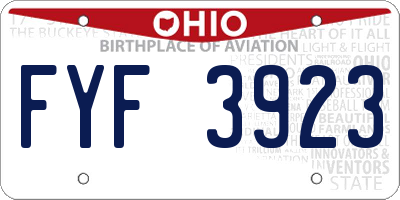OH license plate FYF3923