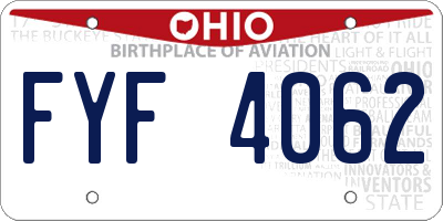 OH license plate FYF4062