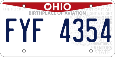 OH license plate FYF4354