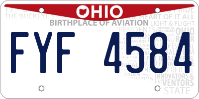 OH license plate FYF4584