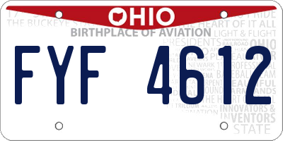 OH license plate FYF4612