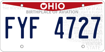 OH license plate FYF4727