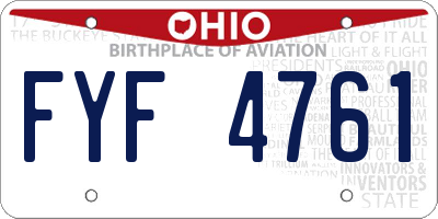 OH license plate FYF4761