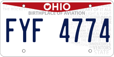OH license plate FYF4774