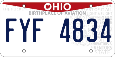 OH license plate FYF4834
