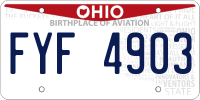 OH license plate FYF4903