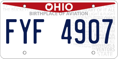 OH license plate FYF4907