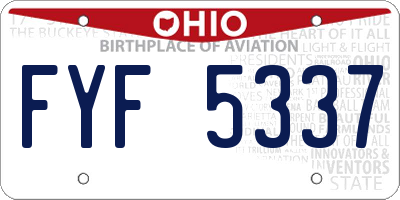 OH license plate FYF5337