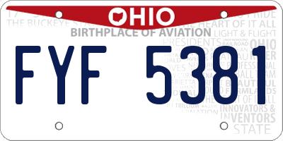 OH license plate FYF5381