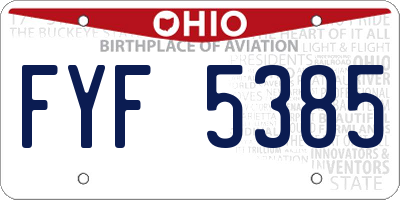 OH license plate FYF5385