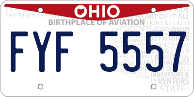 OH license plate FYF5557