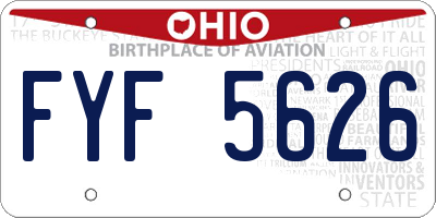 OH license plate FYF5626