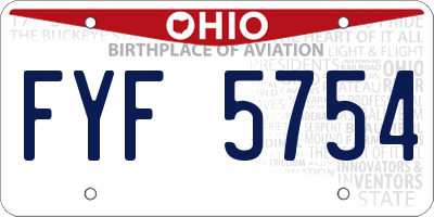 OH license plate FYF5754
