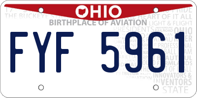 OH license plate FYF5961