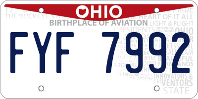 OH license plate FYF7992