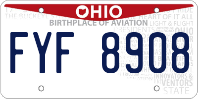 OH license plate FYF8908