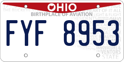 OH license plate FYF8953