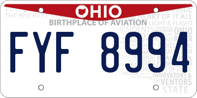 OH license plate FYF8994