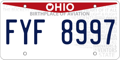 OH license plate FYF8997