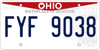 OH license plate FYF9038