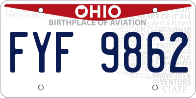 OH license plate FYF9862