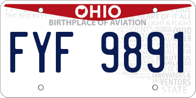 OH license plate FYF9891