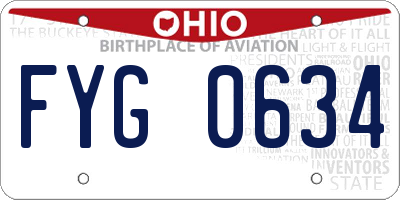 OH license plate FYG0634