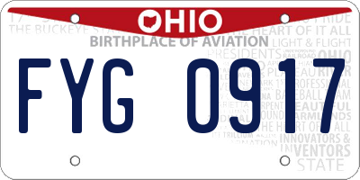 OH license plate FYG0917