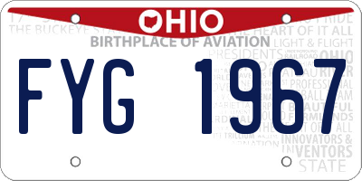 OH license plate FYG1967