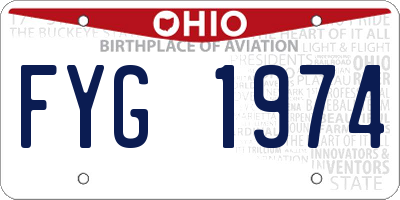 OH license plate FYG1974