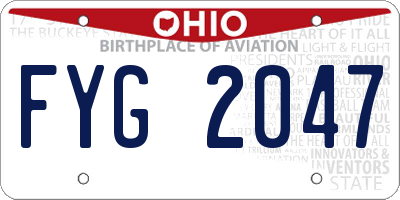 OH license plate FYG2047