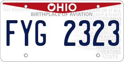 OH license plate FYG2323