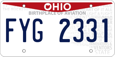 OH license plate FYG2331
