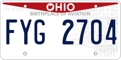 OH license plate FYG2704