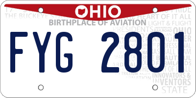 OH license plate FYG2801