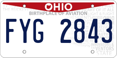 OH license plate FYG2843