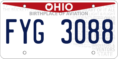 OH license plate FYG3088