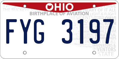 OH license plate FYG3197