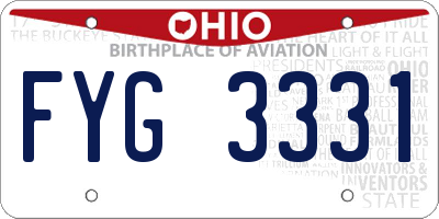 OH license plate FYG3331