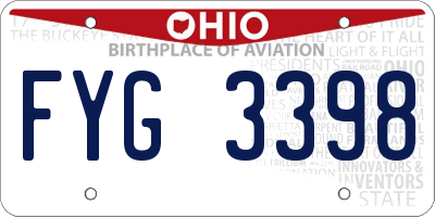 OH license plate FYG3398