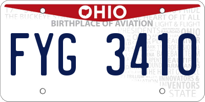 OH license plate FYG3410