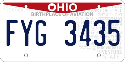 OH license plate FYG3435