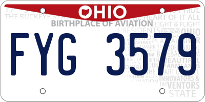 OH license plate FYG3579